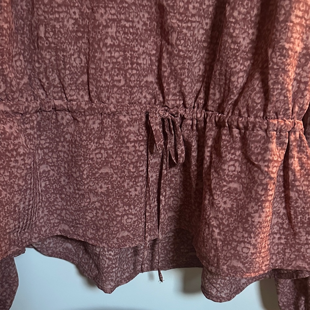 Red Patterned Blouse - Picture 3 of 5